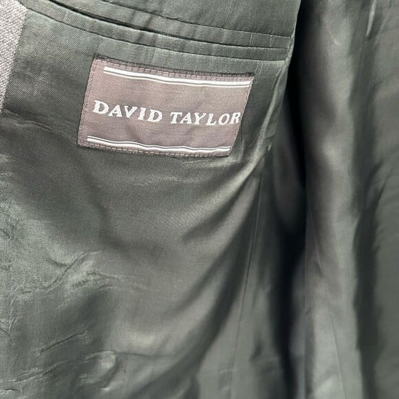 David Taylor Sport Coat Blazer Mens 48L Gray Gold Button Detail - Picture 14 of 16